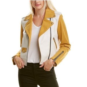 Mackage Off White Baya Leather Moto Jacket